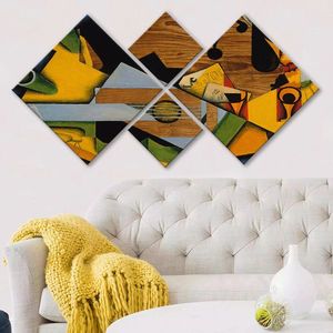 Set 4 tablouri decorative, 4MDF751011349, MDF, Imprimat UV, Multicolor imagine