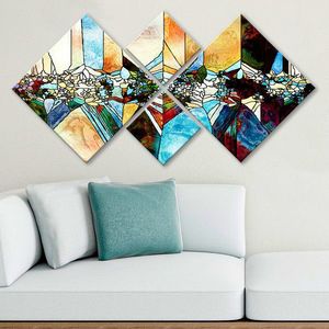 Set 4 tablouri decorative, 4MDF767216008, MDF, Imprimat UV, Multicolor imagine