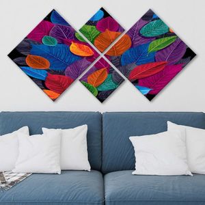 Set 4 tablouri decorative, 4MDF79077301, MDF, Imprimat UV, Multicolor imagine