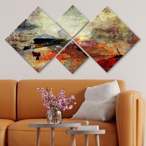 Set 4 tablouri decorative, 4MDF79208944, MDF, Imprimat UV, Multicolor imagine