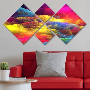 Set 4 tablouri decorative, 4MDF793319206, MDF, Imprimat UV, Multicolor imagine
