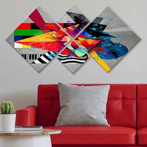 Set 4 tablouri decorative, 4MDF8156489, MDF, Imprimat UV, Multicolor imagine