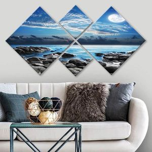 Set 4 tablouri decorative, 4MDF82984504, MDF, Imprimat UV, Multicolor imagine