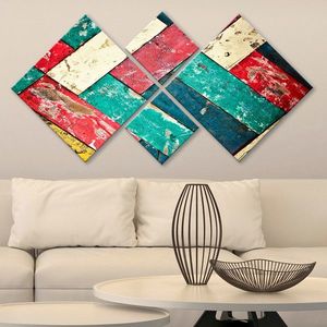 Set 4 tablouri decorative, 4MDF8987268, MDF, Imprimat UV, Multicolor imagine