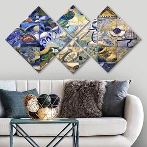 Set 4 tablouri decorative, 4MDF91270439, MDF, Imprimat UV, Multicolor imagine
