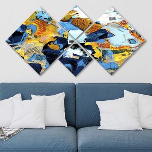 Set 4 tablouri decorative, 4MDF91311017, MDF, Imprimat UV, Multicolor imagine