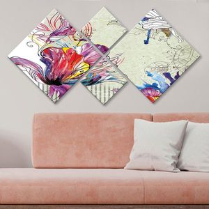 Set 4 tablouri decorative, 4MDF93459226, MDF, Imprimat UV, Multicolor imagine