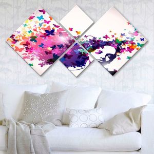 Set 4 tablouri decorative, 4MDF9435306, MDF, Imprimat UV, Multicolor imagine