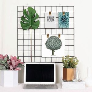 Decoratiune de perete, WR004, Metal, Cu 10 agatatori, Negru imagine