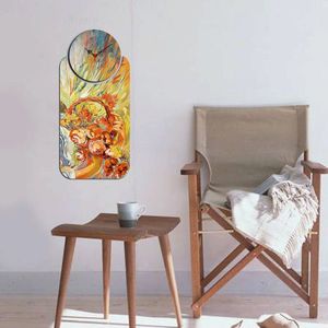 Set ceas si tablou decorativ, YMS-03, MDF , Dimensiune: 68 x 32 cm, Multicolor imagine