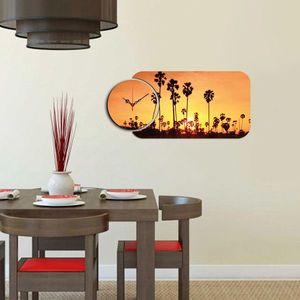 Set ceas si tablou decorativ, YMS-27, MDF , Dimensiune: 68 x 32 cm, Multicolor imagine