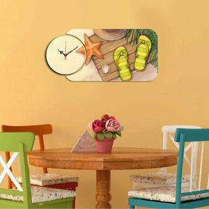 Set ceas si tablou decorativ, YMS-31, MDF , Dimensiune: 68 x 32 cm, Multicolor imagine