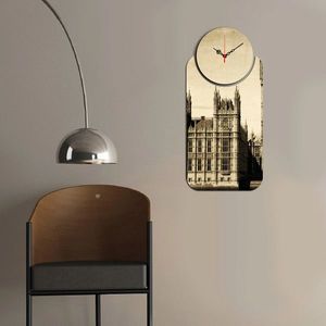 Set ceas si tablou decorativ, YMS-35, MDF , Dimensiune: 68 x 32 cm, Multicolor imagine