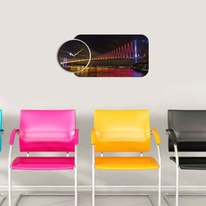 Set ceas si tablou decorativ, YMS-37, MDF , Dimensiune: 68 x 32 cm, Multicolor imagine