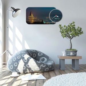 Set ceas si tablou decorativ, YMS-39, MDF , Dimensiune: 68 x 32 cm, Multicolor imagine