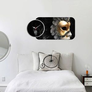Set ceas si tablou decorativ, YMS-47, MDF , Dimensiune: 68 x 32 cm, Multicolor imagine