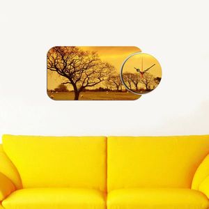 Set ceas si tablou decorativ, YMS-53, MDF , Dimensiune: 68 x 32 cm, Multicolor imagine
