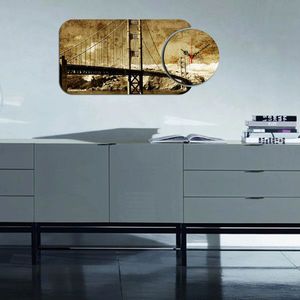 Set ceas si tablou decorativ, YMS-55, MDF , Dimensiune: 68 x 32 cm, Multicolor imagine