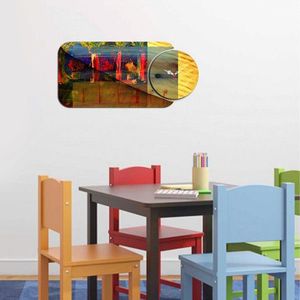 Set ceas si tablou decorativ, YMS-59, MDF , Dimensiune: 68 x 32 cm, Multicolor imagine