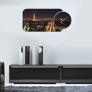 Set ceas si tablou decorativ, YMS-60, MDF , Dimensiune: 68 x 32 cm, Multicolor imagine
