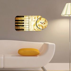 Set ceas si tablou decorativ, YMS-62, MDF , Dimensiune: 68 x 32 cm, Multicolor imagine