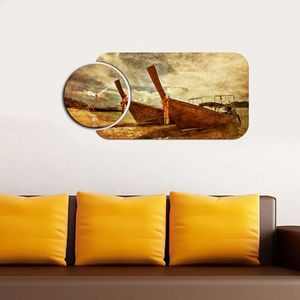 Set ceas si tablou decorativ, YMS-66, MDF , Dimensiune: 68 x 32 cm, Multicolor imagine