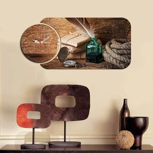 Set ceas si tablou decorativ, YMS-72, MDF , Dimensiune: 68 x 32 cm, Multicolor imagine