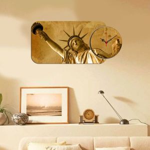 Set ceas si tablou decorativ, YMS-73, MDF , Dimensiune: 68 x 32 cm, Multicolor imagine