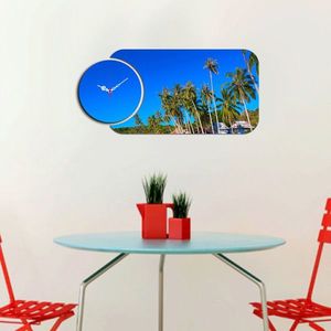 Set ceas si tablou decorativ, YMS-83, MDF , Dimensiune: 68 x 32 cm, Multicolor imagine