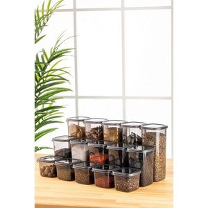 Set recipiente depozitare, Fremont, 964FRM5360, Plastic , 10x10x9.5 cm, 550 ml, Antracit imagine