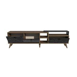 Set scaune 2 piese, Beckley, Rubi, MDF , Gri/Negru imagine