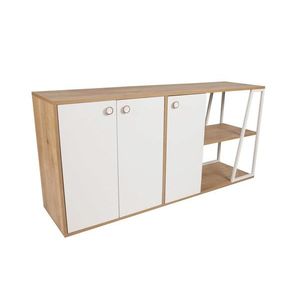 Masuta de cafea, Bexley, Gold Line, 80x80x40 cm, PAL, Alb/Negru imagine