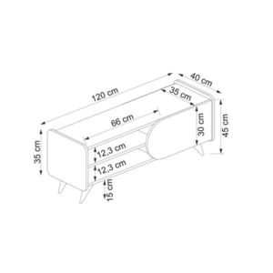 Comoda TV, Arnetti, Mindy Tv 120, 120x40x45 cm, PAL, Safir / Alb imagine