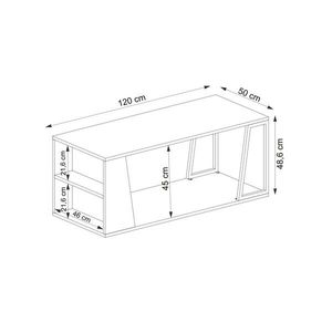 Masuta de cafea, Arnetti, Lissa, 120x50x48 cm, PAL, Safir / Alb imagine