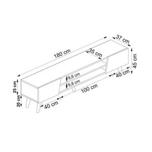 Comoda TV, Arnetti, Clark, 180x37x45 cm, PAL, Nuc / Bej imagine