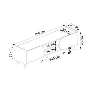 Comoda TV, Arnetti, Mindy Tv 160, 160x40x45 cm, PAL, Safir / Alb imagine