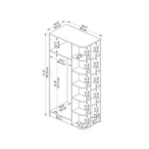 Dulap pentru haine, Arnetti, Luses, 90x181 cm, PAL, Pin Atlantic / Bej imagine