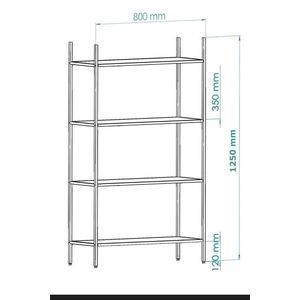 Corp biblioteca, Caliente, Marta, 80x126x30 cm, PAL, Negru imagine