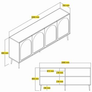 Consola, Hommy Craft, Lyon 80, 180x80x35 cm, PAL, Crem / Aur imagine