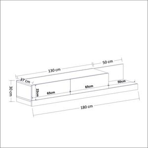 Comoda TV, Inarch, Majör, 180x30x37 cm, PAL, Antracit / Nuc imagine