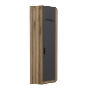 Dulap pentru haine, Minerva, Kale Anthracite Oak, 74x255x52 cm, PAL, Antracit / Stejar imagine