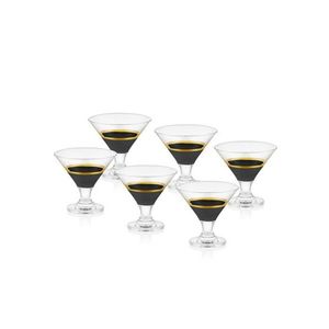 Set cupe pentru inghetata, Mia, 742TMA4789, Sticla, Negru imagine