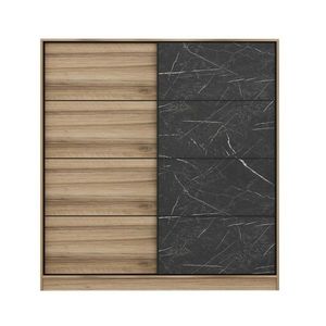 Dulap pentru haine, Minerva, Kale, 180x190x52 cm, PAL, Dore / Negru imagine