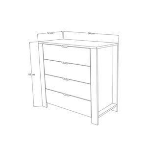 Dulap, Miwood, Duru 1600-31, 90x85x42 cm, PAL, Alb imagine
