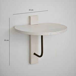 Raft de perete, Neostill, Reve, 35x35 cm, Lemn, Alb/Negru imagine