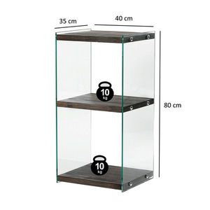 Corp biblioteca, Neostill, Aqua 2, 40x80x35 cm, Sticla temperata, Antracit imagine