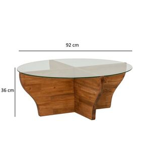 Masuta de cafea, Neostill, Amphora, 92x36x92 cm, Sticla temperata , Castan imagine