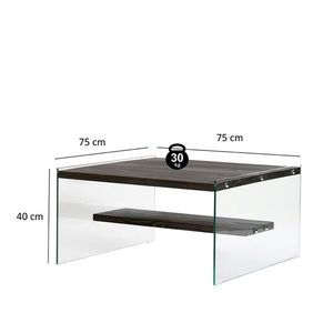 Masuta de cafea, Neostill, Aqua, 75x40x75 cm, Sticla temperata, Antracit imagine