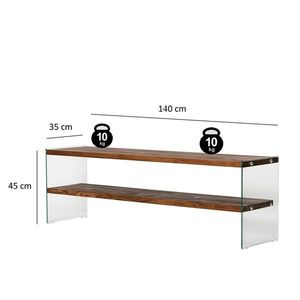 Comoda TV, Neostill, Aqua TV, 140x45x35 cm, Sticla temperata, Natural imagine