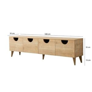Comoda TV, Neostill, Four Seasons, 180x50x35 cm, Cadru: PAL MELAMINAT 100%., Stejar imagine